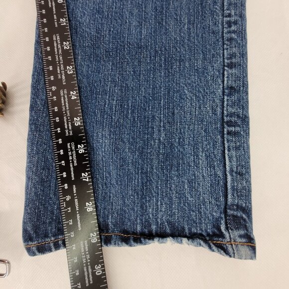 Abercrombie & Fitch Jeans Women's 10/30 Blue Mid Rise Button Fly Straight Distr - Picture 8 of 12